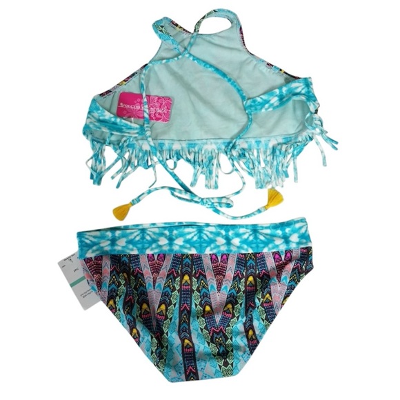 Gossip Girl Multi-Colors Fringed Bikini 👙 Swimsuit Set - Picture 3 of 8